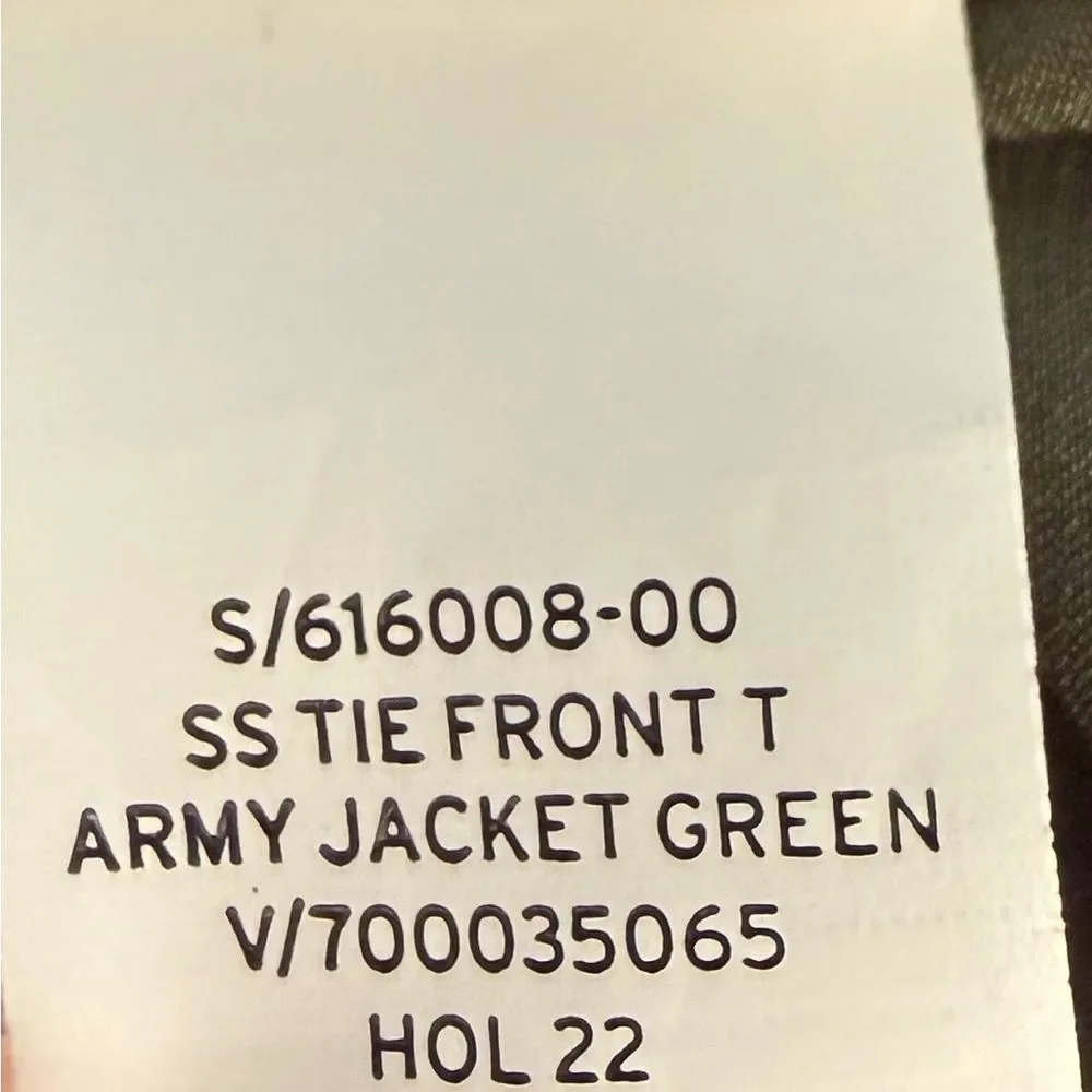 Gap Tie-Front Tiered Mini Dress Army Green XL Tall - Picture 8 of 8